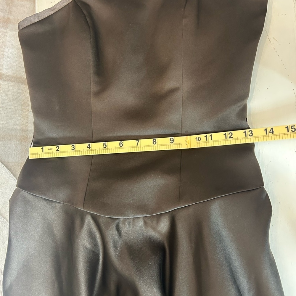 VTG Mori Lee by Madeline Gardner Sz 6 Chocolate Brown Strapless Event Dress - Picture 6 of 11